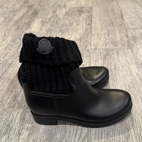 Moncler black knit Ginette rain boots - Picture 4 of 16